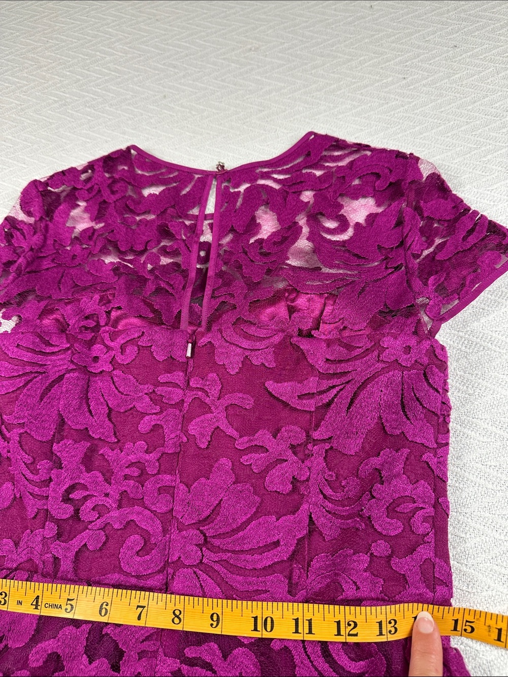 Ted Baker Fuchsia Lace Fit-and-Flare Mini Dress Formal wedding guest designer - Picture 16 of 16